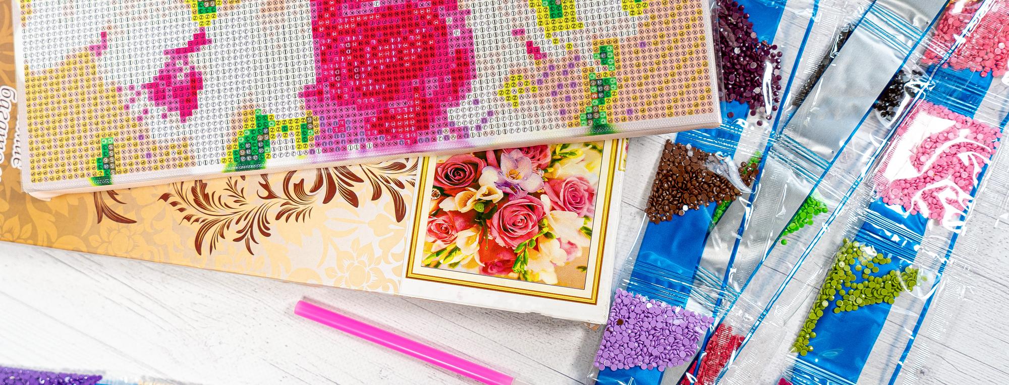 Collage of embroidered samples